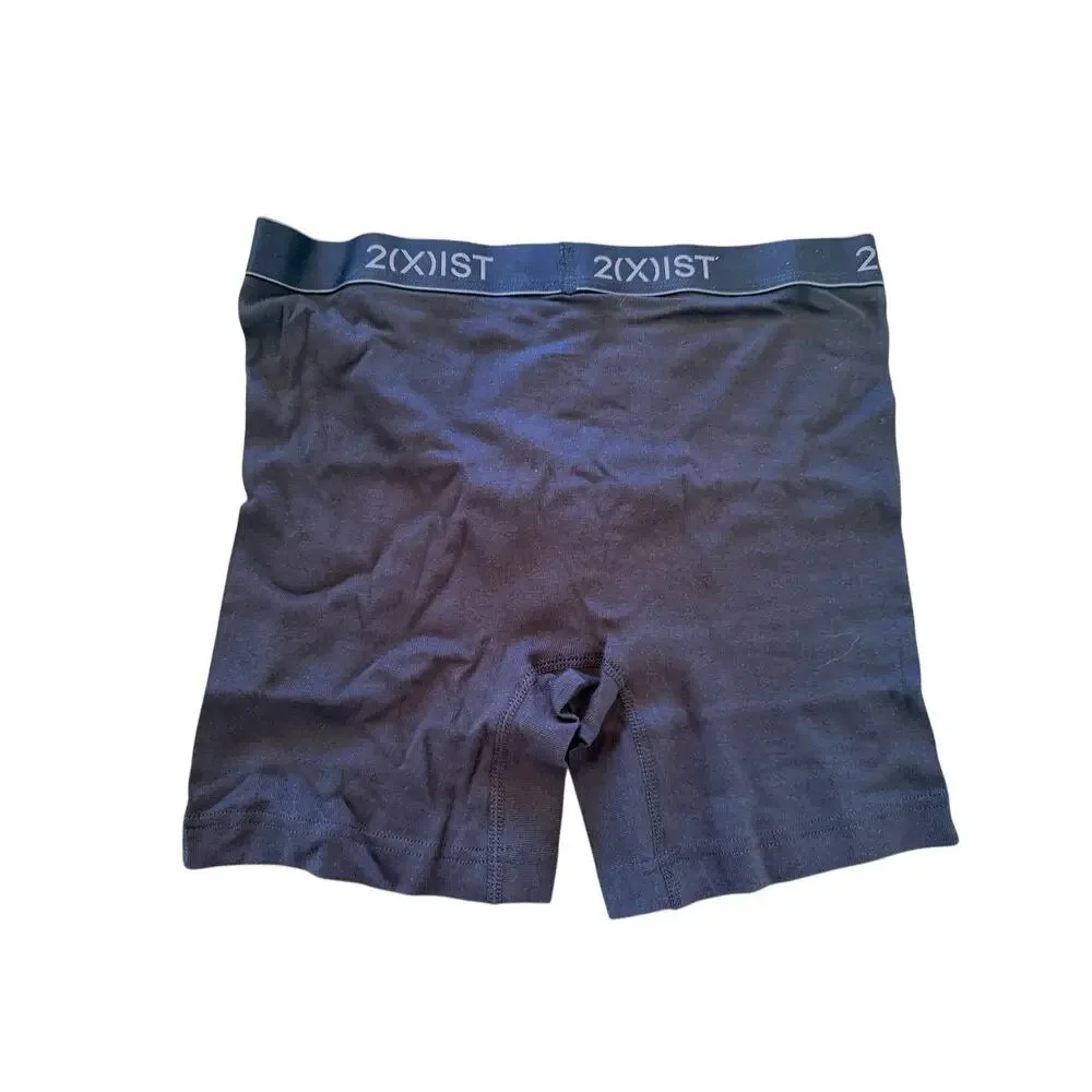 2(x)ist Men's Black Cotton Essential Boxer Briefs Underwear Size M 3-Pack